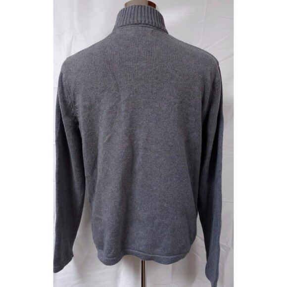 Eddie Bauer Mens Large Grey 1/4 Zip Tight Knit Pullover Heavyweight Sweater - Picture 7 of 14